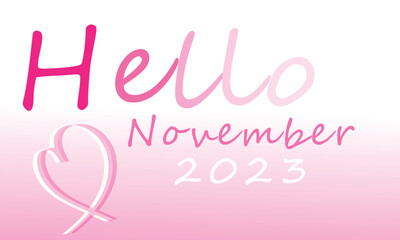 Hello November. background, banner, card, poster, template. Vector illustration.