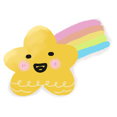 baby star smile  with rainbow 