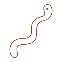 Snake doodle. A toy for a pet in the form of a snake. Line art clip art on white background.