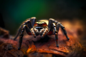 Macrophotography of a big spider