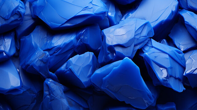 Blue  stones, a blue background for wallpaper, monochromatic stones, monochromatic background, blue monochrome, in the color of the artist Yves Klein.
