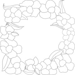 Flower frame in Black and White