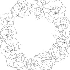 Flower frame in Black and White
