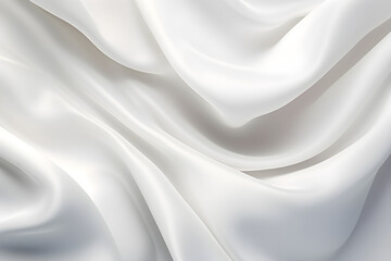 Obraz premium White glossy fluid fabrics abstract silk background created with Generative AI technology