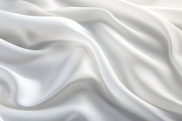 White glossy fluid fabrics abstract silk background created with Generative AI technology