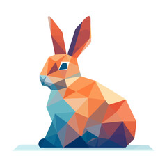 Beautiful image of a rabbit. Cute polygonal rabbit. Hare in triangular style.
