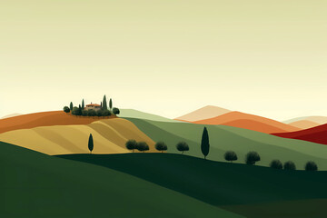 Rural landscape in Tuscany, Italy