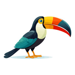 Toucan logo design. Image of toucan on white background. Generator AI