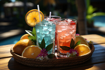 Two_glasses_of_cocktail_drink_and_tropical green oreange red