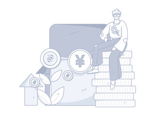 Holiday Shopping E-Commerce Online Shopping People Flat Vector Concept Operation Hand Drawn Illustration
