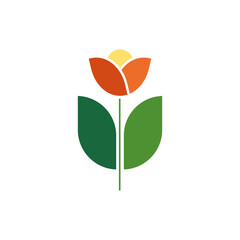 Nature in modern style. Abstract flower geometric style 