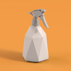 Monochrome Bottle on Orange Background, 3d Rendering