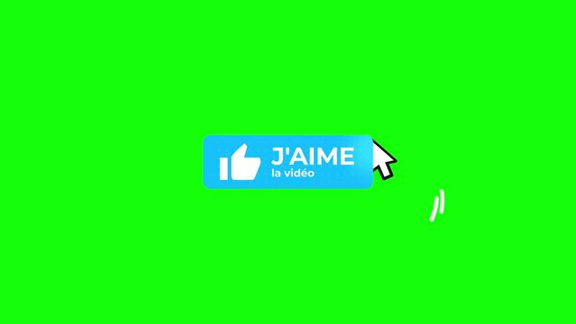 J'aime Bouton Animation Fond Vert
