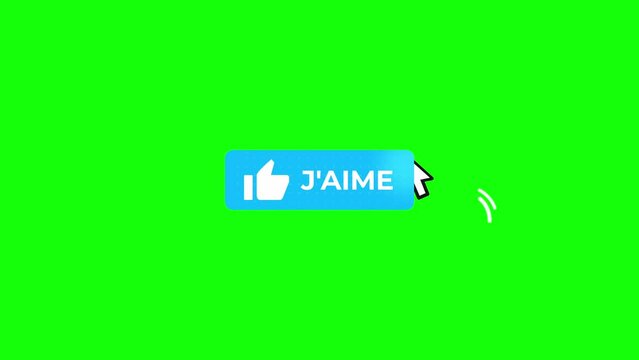 J'aime Bouton Animation Fond Vert