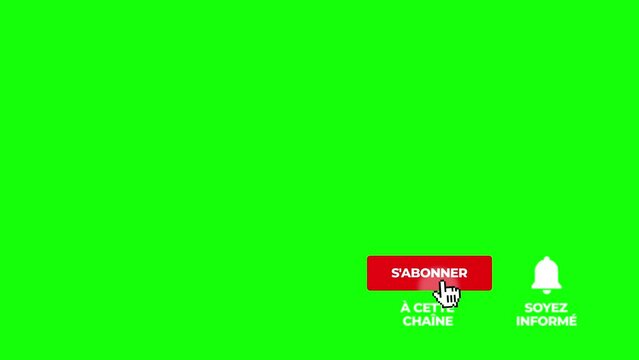 J'aime S'abonner Bouton Fond Vert