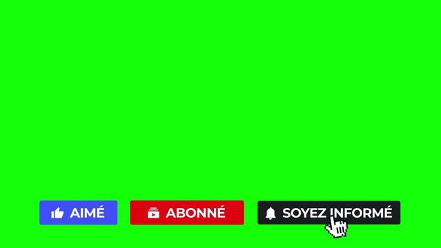 J'aime S'abonner Soyez Inform&eacute; Fond Vert