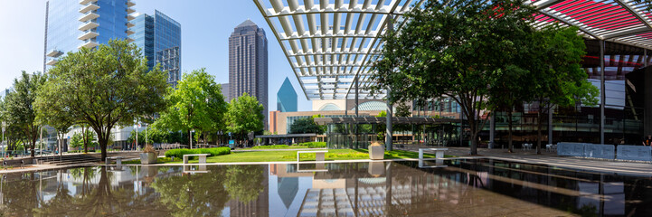 Dallas Performing Arts Center theater building panorama in Texas, United States