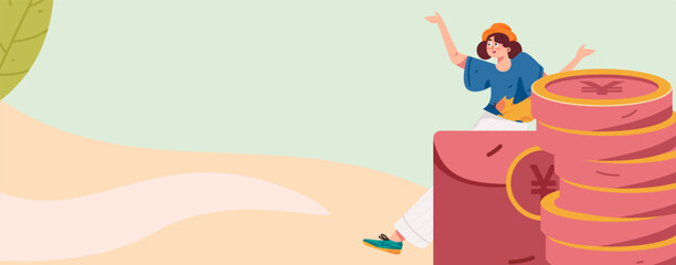 Holiday Shopping E-Commerce Online Shopping People Flat Vector Concept Operation Hand Drawn Illustration
