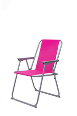 pink beach chair on a white background