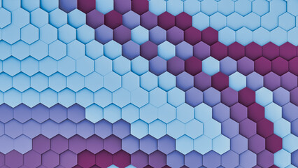 Captivating blue hexagon pattern with dynamic levels as background.