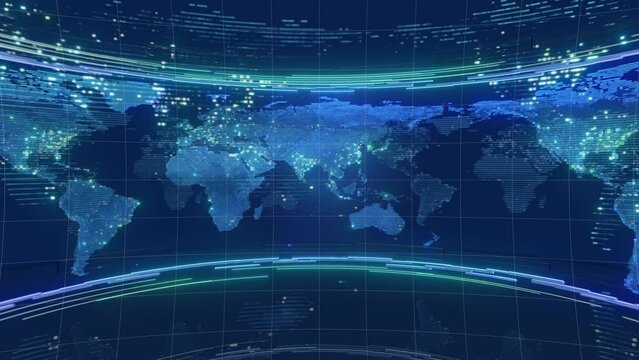Revolving 3D world map