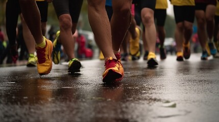 people runing in the street