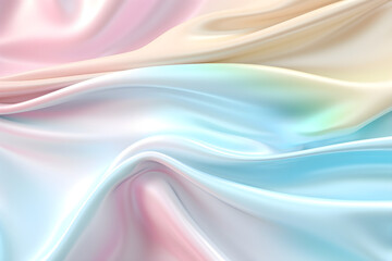 Fototapeta premium Pink rainbow glossy fluid fabrics abstract silk background created with Generative AI technology
