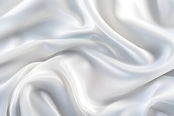 Obraz premium White glossy fluid fabrics abstract silk background created with Generative AI technology