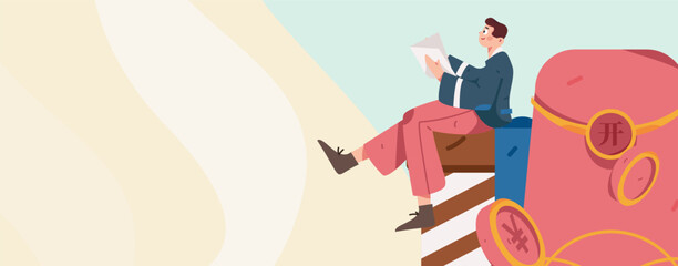 Holiday Shopping E-Commerce Online Shopping People Flat Vector Concept Operation Hand Drawn Illustration
