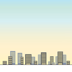 都市の風景のイラスト6　明け方