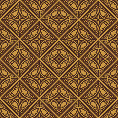 Decorative Floral tiles Vector Seamless. Traditional islamic style background. Abstract flower texture.