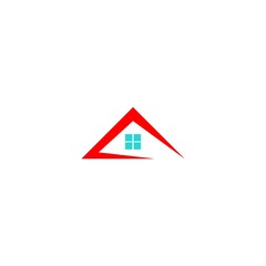 Roof home logo design concept isolated on white background.