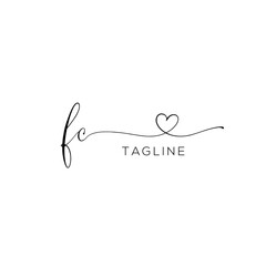 A hand-drawn signature logo design template	