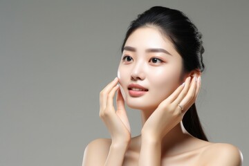 Face care, Facial treatment, Cosmetology, Beauty and spa, Asian women portrait.