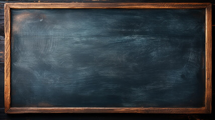 Fototapeta background blackboard , empty blank dark blue indigo, back to school with a copy of the space chalk board obraz