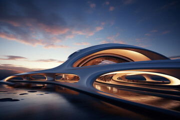 Obraz premium empty road with city background