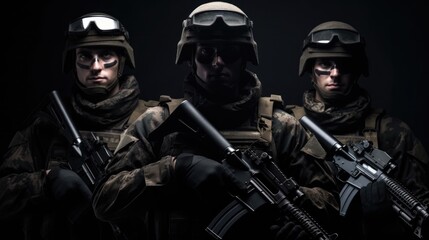 Military swat team members during operation.