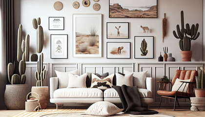 modern living room generative in ai