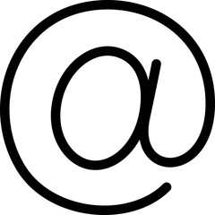 Line icon of address symbol as mail concept
