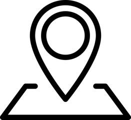 Linear icon of map pin point as a concept of place location