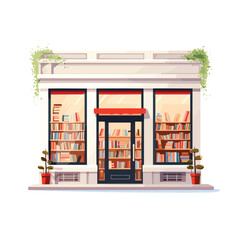 bookstore vector flat minimalistic isolated illustration