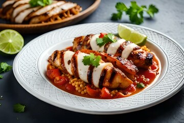 Naklejka premium grilled meat with vegetables