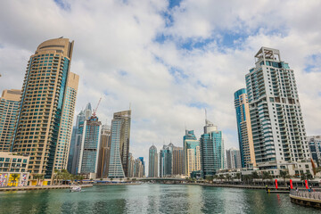 Obraz na płótnie Canvas Dubai Marina City Skyline in the United Arab Emirates