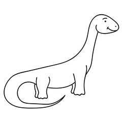 Cute cartoon dinosaur . Illustration on transparent background
