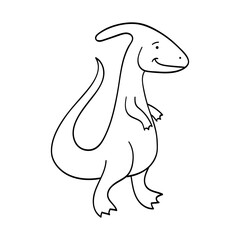 Cute cartoon dinosaur . Illustration on transparent background