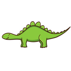 Cute cartoon dinosaur. Illustration on transparent background