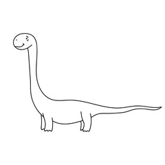 Cute cartoon dinosaur . Illustration on transparent background