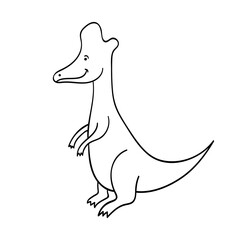 Cute cartoon dinosaur . Illustration on transparent background
