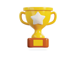 Trophy cup icon 3d rendering vector illustration