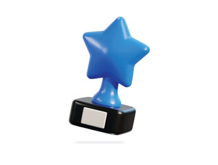 Trophy cup icon 3d rendering vector illustration